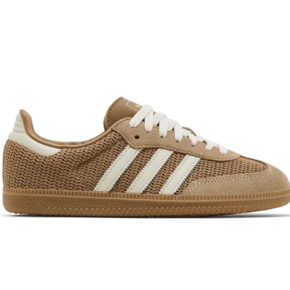 Adidas Brown Sneakers with White Stripes